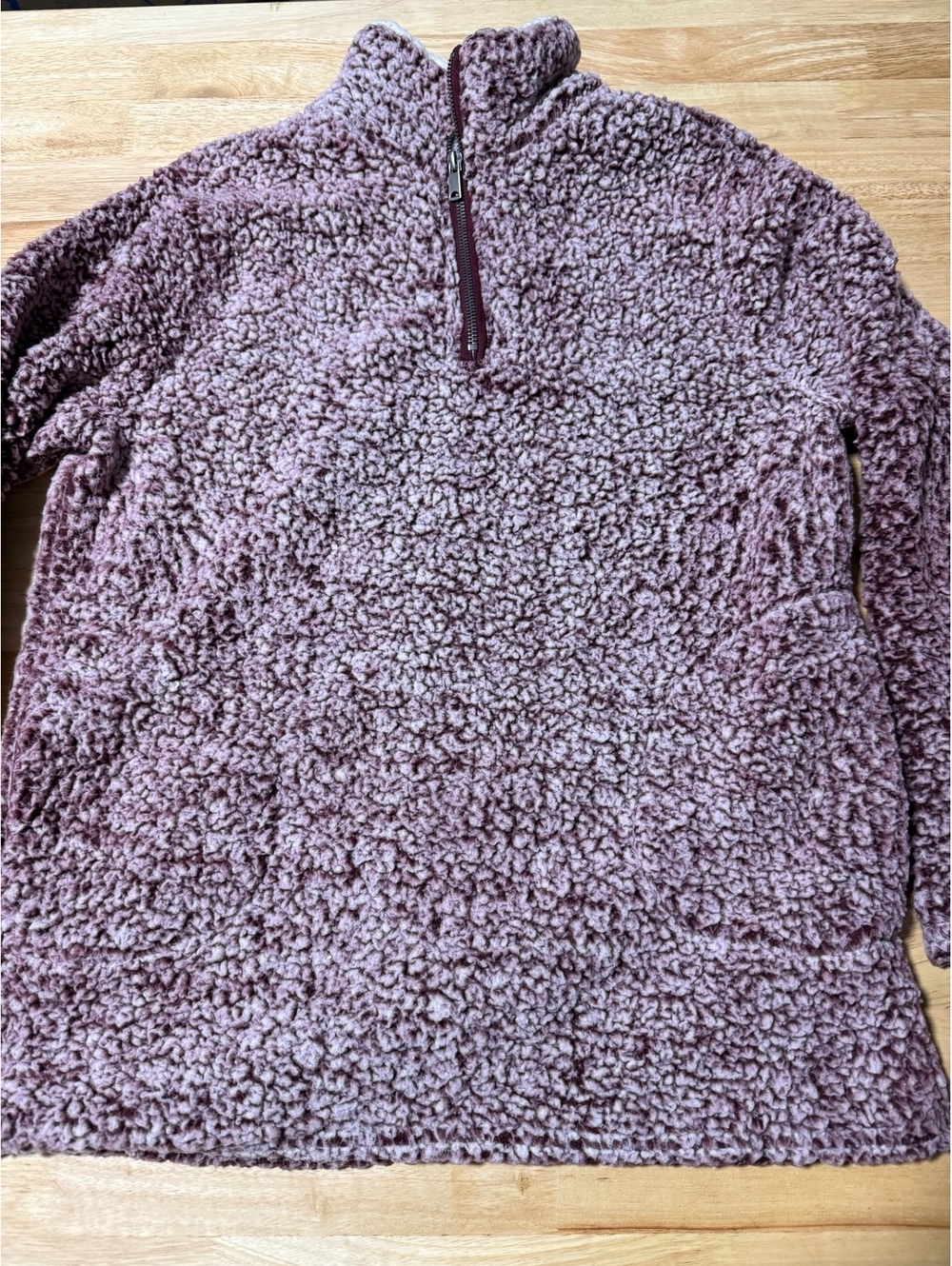 Love Tree Women’s Medium Maroon Sherpa Fleece Quarter Zip Pullover